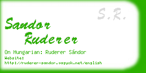 sandor ruderer business card
